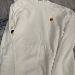 Apple white Hoodie with Rainbow Logo